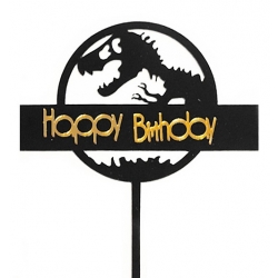 Topper piker Jurassic Park dekoracja tort napis happy birthday dinozaur